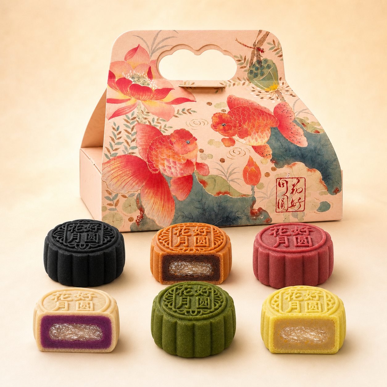 6-piece Six Nations Bird's Nest Mooncake Gift Box packaging